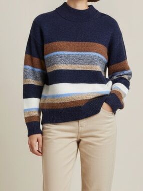 Part Two Copenhagen sz XS sweater blue striped Pullover alpaca Fall Classic Cozy